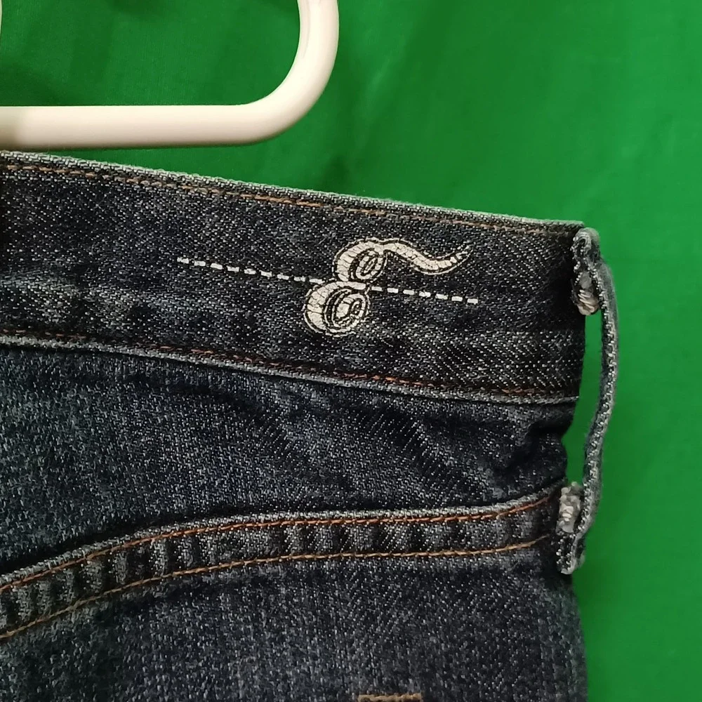 Earnest Sewn Fulton Martin Mens Jeans Size 40 Dark Wash Straight Leg Button Fly